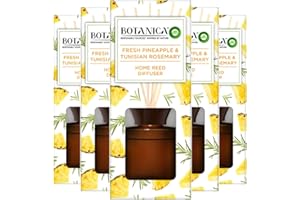 BOTANICA by Air Wick Fresh Pineapple and Tunisian Rosemary Reed Diffuser, 80 ml (Pack of 5)