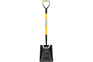 JCB - Professional Solid Forged Shovel - No 2 Square Mouth - Site Master - Professional Metal Long Handle Heavy Duty Site and Gardening Tools - 3 Year Standard Warranty