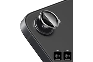 Locofun Kameraschutz für iPhone 16e 5G für Panzerglas, 9H Härte Einzeln Kamera Schutzfolie [2 Stück], Anti-Kratzen Individuelle Ring aus Metall Linse Folie Schutzglas-Schwarz