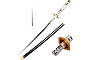 Skyward Blade Anime Cosplay Schwert aus Holz, Samurai Schwert, Spielzeug für Kinder, Fans von Anime, The Special Messer of Demon Slayer Schwarz Katana 40 in