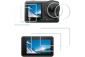 ULBTER Pellicola protettiva per obiettivo per fotocamera DJI OSMO Action 4 [2+2+2 pezzi], copertura in vetro temperato, durezza 9H, ultra trasparente, anti-graffio, anti-impronte, anti-bolle