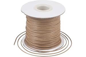Craftdady Cordón de poliéster encerado Kumihimo de 1 mm, 85 yardas/rollo de hilo trenzado para hacer pulseras de macramé, joyería, Burlywood