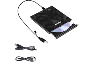 Antika External CD DVD Drive TypeC USB 3.0 Extended Cable Backup Power Line Portable DVD Player CD/DVD +/-RW Burner Reader for Laptop Desktop PC Apple Mac MacBook Pro Windows 11/10/8/7 XP Linux OS