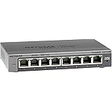 NETGEAR GS108E Switch 8 Port Gigabit Ethernet LAN Switch Plus (Managed Netzwerk Switch mit IGMP, QoS, VLAN, lüfterloses Metal