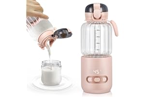 LIFEJXWEN Scaldabraccia portatile, 400 ml, scaldabiberon per bambini, in viaggio, temperatura regolabile da 37 °C a 55 °C, riscaldamento rapido e controllo preciso della temperatura, ricaricabile tramite USB