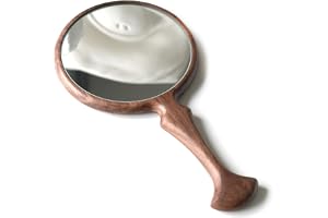 Vintage handspegel, handhållen spegel för män och kvinnor, valnöt