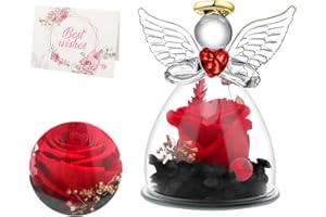 CEWROM Rosa Eterna Regalo per Donna, Regali Festa della Mamma, Fiore Eterni Rose Stabilizzate, Rose Stabilizzata Fiore in Angel Cupola, Mamma, Donna, Fidanzata Festa della Mamma Regalo