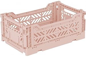 AYKASA Ay-Kasa Klappkiste, stabile Faltkiste aus Kunststoff, stapelbar, Milk Tea, Mini (27x17x11cm)