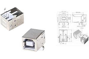 Tecnostore 2X CONNECTEUR Prise USB Femelle F Type B 4 pôles PCB SMD Pin Circuit Imprimé