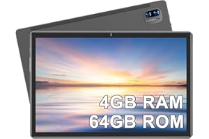 YESTEL Tablette 10 Pouces avec 5G WiFi, 4 Go RAM + 64 Go ROM (Extensible to 1TB) Bluetooth 5.0, Tablette Android, Batterie 8000mAh, 5MP+8MP, 8 cœurs 2.0 Ghz, Tablette Tactile avec Cas, Gris