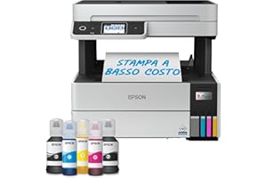 EPSON EcoTank ET-5170 stampante Multifunzione A4 (stampa, copia, scansione, Fax) USB, Wi-Fi, Wi-Fi Direct, Ethernet, display LCD 6,1 cm, ADF, serbatoi flaconi alta capacità, Smart Panel, fronte/retro