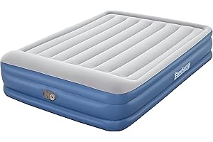 Bestway Lit Gonflable Matelas 2 Places Tritech avec Pompe Électrique Intégrée 203 X 152 X 46 cm