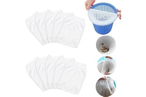Funmo Pool Skimmer Socks, Baskets and Skimmer, Pool Skimmer Filter, Pool Skimmer Net, Filter Skimmer, Swimming Pool Skimmer, The Disposable Fine Filter for Your Skimmer Basket, White (10 Pieces)