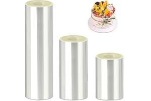 Wubushan Acetato Repostería, 3Pcs Acetato para Tartas, Papel Acetato para Reposteria, Tiras de Acetato para Tartas Reutilizables, para Pasteleria Varios Postres