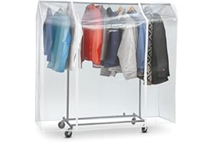 Tatkraft Protector - Housse Transparente pour Tringle à vêtements, Protection Contre Les Rayons UV, la poussière, la saleté, Les odeurs, la Pluie, Housse en PVC avec 2 Fermetures éclair, L120 cm