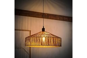 MiniSun | Modern Natural Tapered Woven Rope Ceiling Light Shade | Pendant Lights, Home Décor & Improvement Essential | 500mm Shade Width