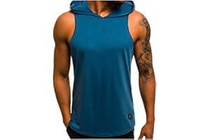 DOTBUY-SHOP Camisetas de Tirantes Sin Mangas Hombres,DOTBUY Hombres Casual Deportivo Muscular Verano Camisetas Sin Mangas Camiseta con Capucha