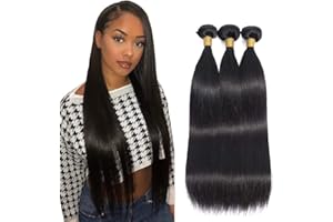 3EC J1B ST 26 28 30 Inch Human Bundles Extension Evaxilc #1B Natural Black Color Brazilian Virgin Hair Weave 3 Bundles Total 300g Straight Capelli Umani 100% Unprocessed