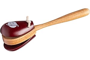 Fuzeau - Castanets with Painted Wooden Handle - Length 20 cm - Random Colours - Dry and Rhythmic Sounds - Ideal for Children from 4 Years or Animations Drums Beginners - Ref 70774