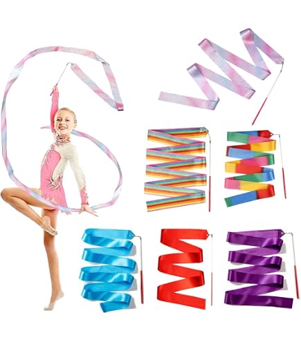 FINEASY 3 Pièces Rubans de Danse, Rubans de Gymnastique avec Bâton, 200 cm Rubans de Gymnastique Rythmique Étincelants, Rubans de Danse pour Enfants, Bandes pour Danse et Gymnastique FINEASY 3 Pièces Rubans de Danse, Rubans de Gymnastique avec Bâton, 200 cm Rubans de Gymnastique Rythmique Étincelants, Rubans de Danse pour Enfants, Bandes pour Danse et Gymnastique