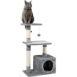 lionto Tiragraffi per Gatto Albero Tiragraffi Gatto Gioco Giocattolo Gatti Altezza 85 cm, Grigio Chiaro