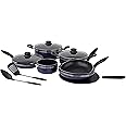 Royalford RF5858 Cookware Set, 12 Pieces, Scratch Resistant, Tempered Glass Lids, 2.5mm Body Thickness, Bakelite Knobs and CD Bottom, Blue, W 60.8 x H 37.0 x D 21.8 cm, Aluminium