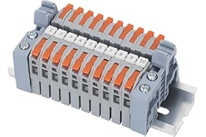 COZERI 10 Stk Reihenklemmen Hutschiene,Durchgangsklemmen, für 0,5-2,5mm² Kabel,für Elektroinstallation, Heimwerkerprojekte und schnelle Verdrahtung