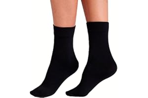 lurensa (pack de 6) calcetines mujer/hombre de algodón uso deportivo ó casual–unisex adulto cómodos transpirables y suaves. Medias en Blanco y Negro para cualquier ocasión