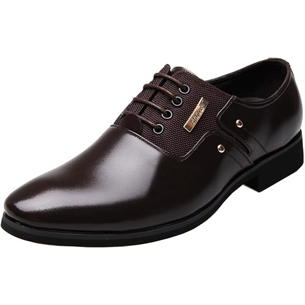 Chaussures Derby Homme En Cuir - Oxford Brogue à Lacets - Pour Costume, Mariage, Bureau - Noir Taille 43