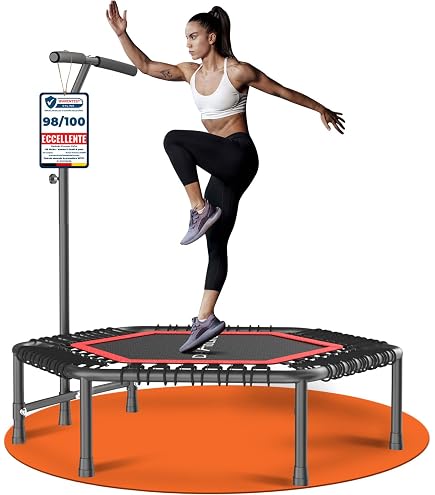 Trampolino Fitness Neo-Sport 127 Cm Con Manico Regolabile – 42 Corde Elastiche, Sostegno 100 Kg, Per Allenamento Indoor E Outdoor