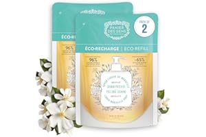 Panier des Sens Ricarica Sapone Liquido Mani di Marsiglia Gelsomino - Sapone di Marsiglia 96% naturale Prodotto in Francia - 2x500ml Sapone mani ricarica vegan-friendly