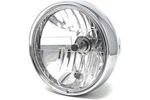 Alchemy Parts Retro 7.5-inch Motorcycle Headlight | Deep Chrome Finish | E-Marked | Easy Installation