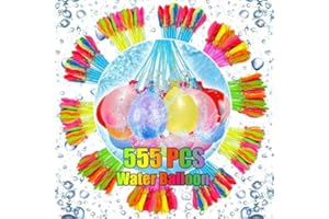 POCSDIS HUTRADE Globos de Agua 555 Pcs, Water Balloons Coloridos con cierre Automático sin Nudos, Globos de Agua llenado Rapido 10 Segundos para Juegos agua niños, Fiestas al aire Libre, Jardin Playa