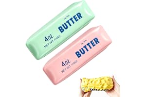 Crunchy Butter Squishy Asmr Bead Filled, Slow Rising Adult (blue + pink) | Durable Portable Slow Rebound Calming Tool for Adults for Desk, Office, Adult Party Favors & Gifts