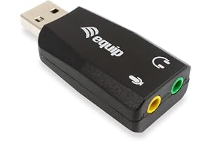 Equip USB-ljudadapter ljudkort USB 2 x 3,5 mm stereo mic-in linje utanför