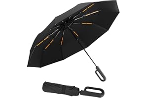 Cooloutdoors Unisex Automatic Folding Umbrella Rain or Sun - 10 Bones Wind and Rain Resistant, UV Protected, with Mountaineering Buckle Handle