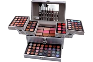 JasCherry Juego de Maquillaje Set Estuche de Maquillaje Paleta Kit Completo Caja con Sombras de ojos, Rubor, Brillo labios - Belleza Profesional Cosmético de Caja Belleza Juego de Regalos #A