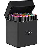 Tongfushop Rotulador de 40 Colores, Rotuladores Alcohol Doble Punta, 2S Secado Rápido Marcadores Permanente con Bolsa de Almacenamiento y Espaciador para Niños, Adultos Bocetos, Cómics, Colorear