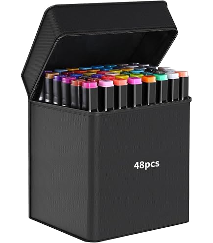24 Marqueurs d'Art à Double Pointe pour Dessin à la Main et Coloriage - Surligneurs à Base d'Eau, Outils de Croquis pour Enfants, Étui Portable 24 Marqueurs d'Art à Double Pointe pour Dessin à la Main et Coloriage - Surligneurs à Base d'Eau, Outils de Croquis pour Enfants, Étui Portable