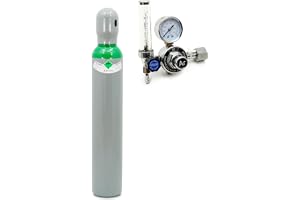 Argon gasflaska 5,0, 8 l, 200 bar med ZR-67, tryckreducerare Ar/CO2 och roametrar – hög renhet svetsgas med precisionsregulat
