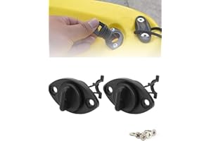 QLEUIFT Tappo di Scarico Scafo Universale, Set di 2 Tappo di Scarico con Viti per Canoa Gommone Kayak Barca, Nero
