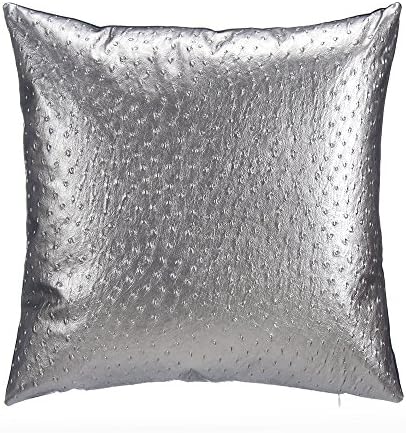 Grouchy Goose 01149 Oscar Faux Ostrich Unfilled Pillow, Grey