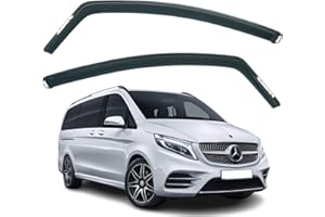 AirFlux: Juego de 2 deflectores de viento y lluvia compatibles con Mercedes Benz Vito, Clase V, Marco Polo W447, Negro oscuro, Instalación autoadhesiva