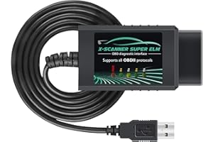 AMHTDOL OBD2 adattatore ELM327 USB Scanner con Chip originale FT232RL 18F25K80 V1.4, idoneo per lo Scanner diagnostico OBDII per motocicli Ducati OBDII per Fiat Ford VW, lavora con Windows 7