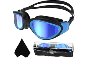 Winline Lunettes de natation à verres polarisés, Anti buée Anti UV Étanches Vision nette Réglage facile Pont souple, pour Hommes Femmes Adultes Adolescents
