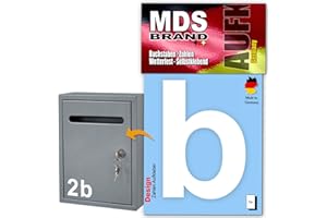 ‎MDS BRAND MDS Brand Design 10cm Buchstaben Aufkleber | Selbstklebende Klebezahlen für Briefkasten, Mülltonne, Hausnummer Aufkleber für Außen & Innen Weiss (B)