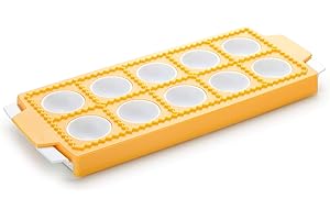 Tescoma 630875 Delicia Stampo per Raviolini Tondi, Plastica, Giallo, 10 Pezzi, 1 Pezzo
