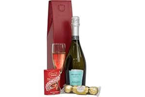 BELLEVUE WINES Prosecco & Chocolates Gift Box - Luxury Gift Hamper - Extra Dry White Sparkling Italian Morando Wine & Assorted Chocolate - Christmas Gift, Birthday, Congratulations Gift, For Women and Men