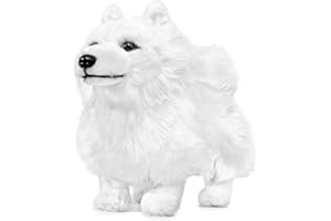 lilizzhoumax Simulation Samoyed Dog Plush Toy 32cm/12”, Realistic Stuffed Animal Wild Dog Puppy Stuffed Animals, Cute Soft Dog Plush Home Decoration Animal Toys, Gift for Kids
