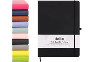 delka A4 Notebook, Notebook A4 Note Book Note Pad Journal Notebook A4 Notepad, Notebook for Office School Home Business Writing & Note Taking (BLACK, Pack of 1)